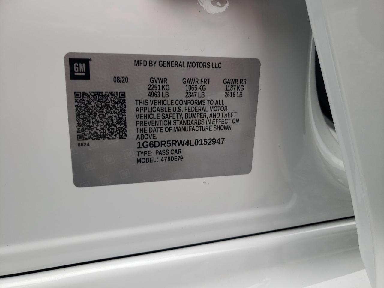 Photo 10 from auction – 2020 CADILLAC CT5-V with VIN 1G6DR5RW4L0152947