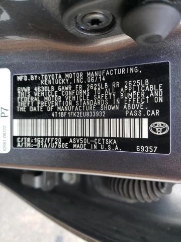 Photo 10 from auction – 2014 TOYOTA CAMRY L with VIN 4T1BF1FK2EU833932