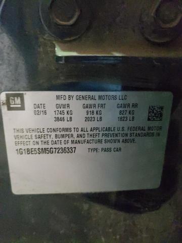 Photo 10 from auction – 2016 CHEVROLET CRUZE LT with VIN 1G1BE5SM5G7236337