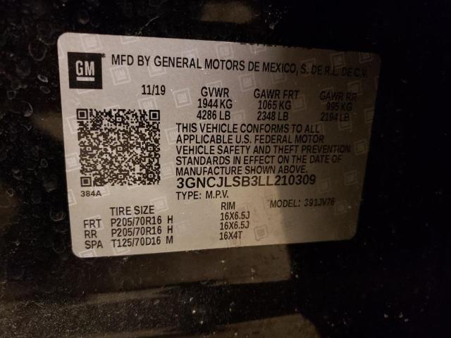Photo 10 from auction – 2020 CHEVROLET TRAX 1LT with VIN 3GNCJLSB3LL210309