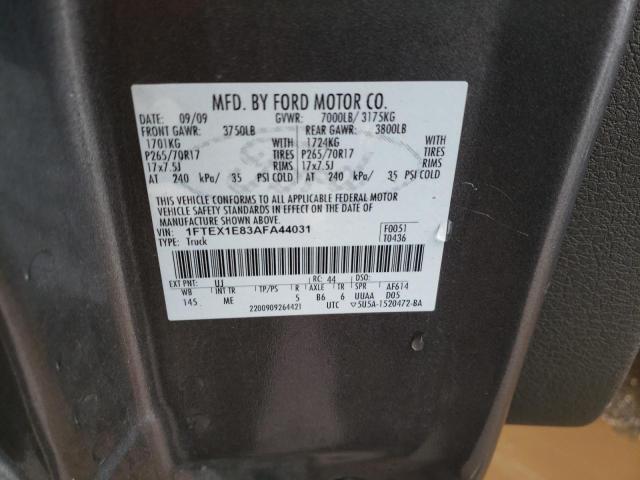 Photo 10 from auction – 2010 FORD F150 SUPER with VIN 1FTEX1E83AFA44031