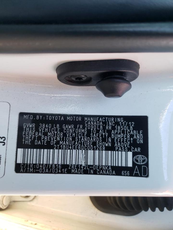 Photo 10 from auction – 2013 TOYOTA COROLLA BA with VIN 2T1BU4EE6DC001268