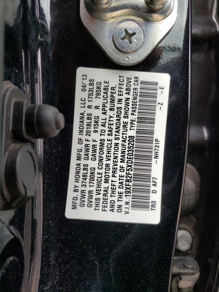 Photo 10 from auction – 2013 HONDA CIVIC LX with VIN 19XFB2F5XDE035208