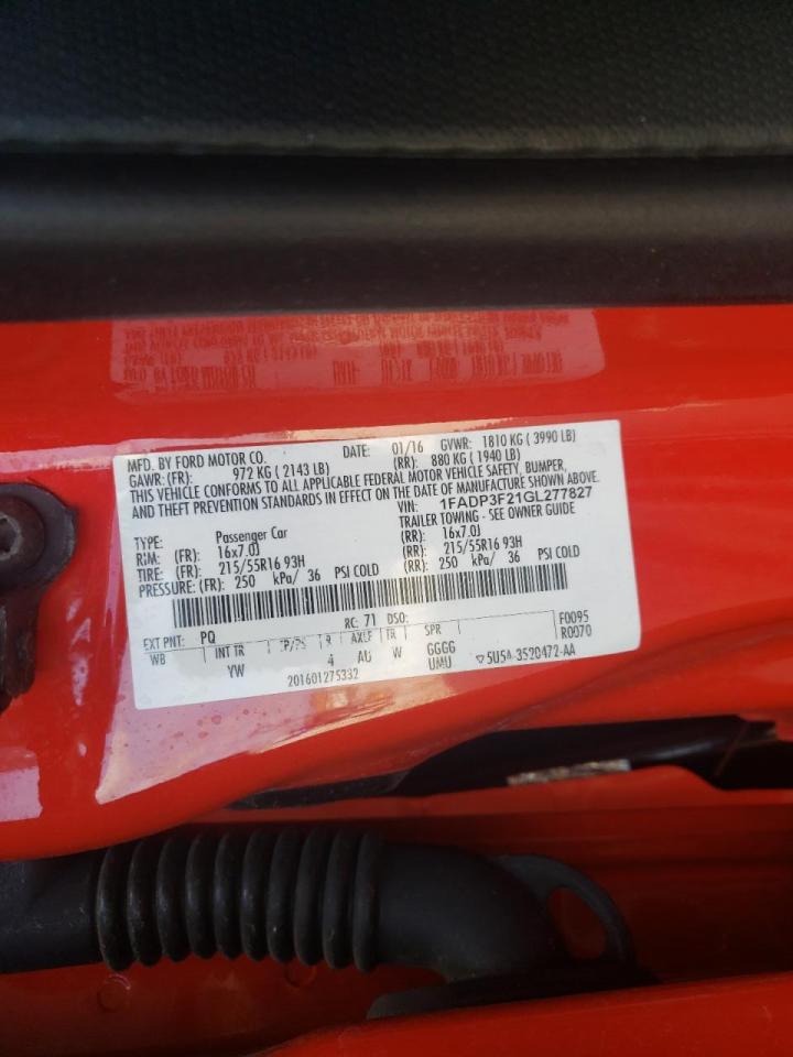Photo 10 from auction – 2016 FORD FOCUS SE with VIN 1FADP3F21GL277827
