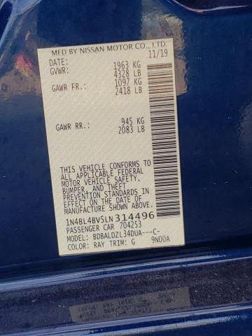 Photo 10 from auction – 2020 NISSAN ALTIMA S with VIN 1N4BL4BV5LN314496