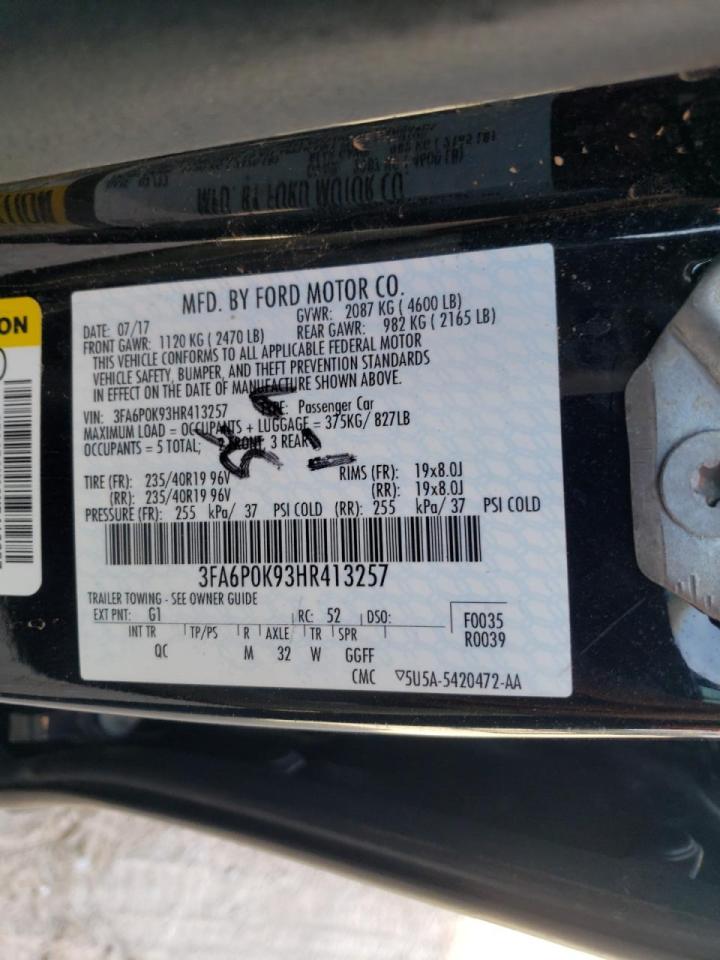 Photo 10 from auction – 2017 FORD FUSION TIT with VIN 3FA6P0K93HR413257