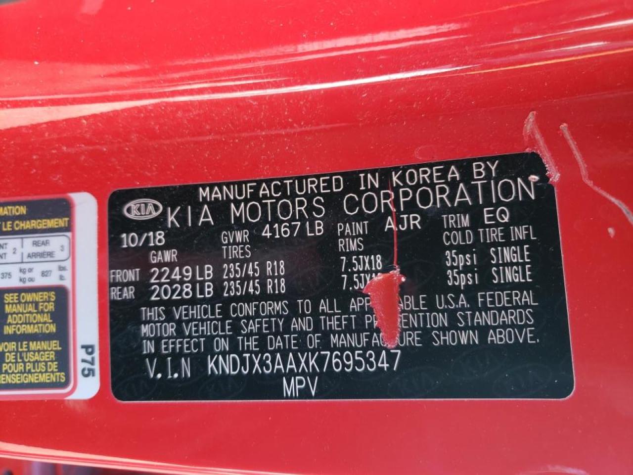 Photo 10 from auction – 2019 KIA SOUL ! with VIN KNDJX3AAXK7695347