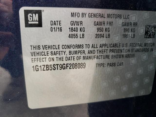Photo 10 from auction – 2016 CHEVROLET MALIBU LS with VIN 1G1ZB5ST9GF208089