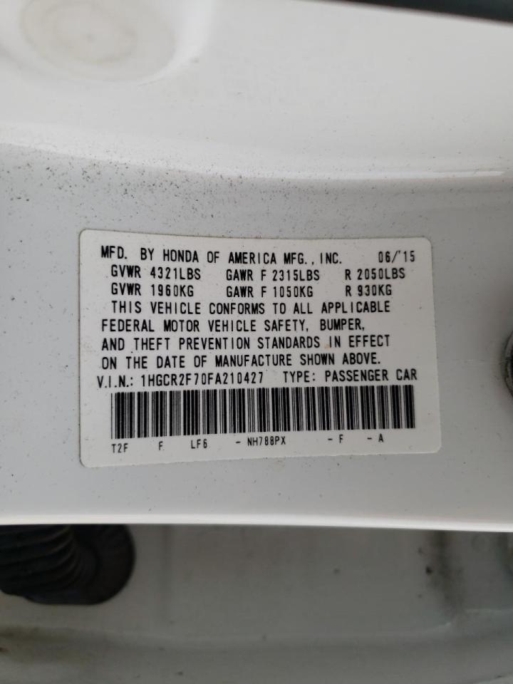 Photo 10 from auction – 2015 HONDA ACCORD EX with VIN 1HGCR2F70FA210427