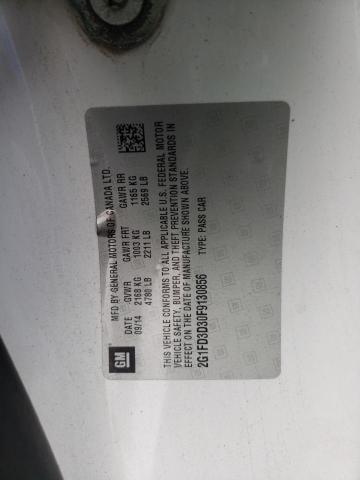 Photo 10 from auction – 2015 CHEVROLET CAMARO LT with VIN 2G1FD3D30F9130856