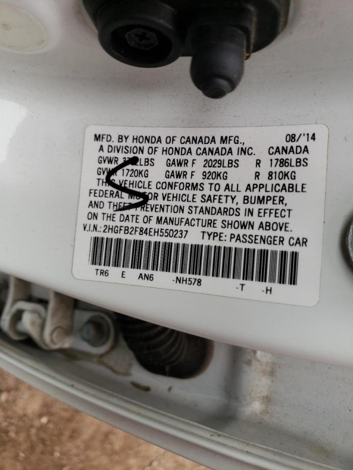 Foto 10 de la subasta – 2014 HONDA CIVIC EX con VIN 2HGFB2F84EH550237