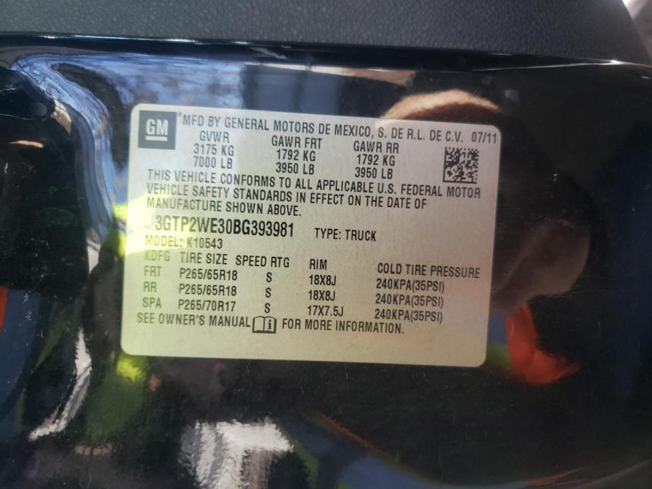 Photo 10 from auction – 2011 GMC SIERRA K15 with VIN 3GTP2WE30BG393981