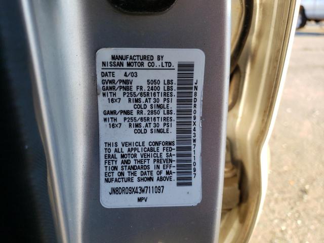 Photo 10 from auction – 2003 NISSAN PATHFINDER with VIN JN8DR09X43W711097