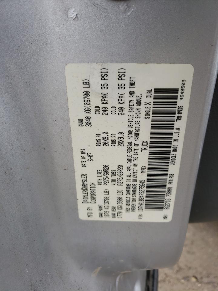 Photo 10 from auction – 2007 DODGE RAM 1500 S with VIN 1D7HA18247S275645