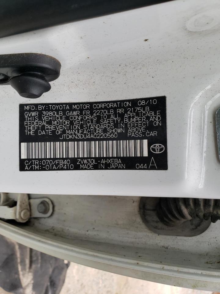 Photo 10 from auction – 2010 TOYOTA PRIUS with VIN JTDKN3DU4A0220560