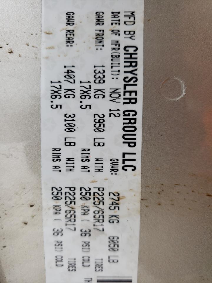 Photo 10 from auction – 2013 DODGE GRAND CARA with VIN 2C4RDGCG1DR602916