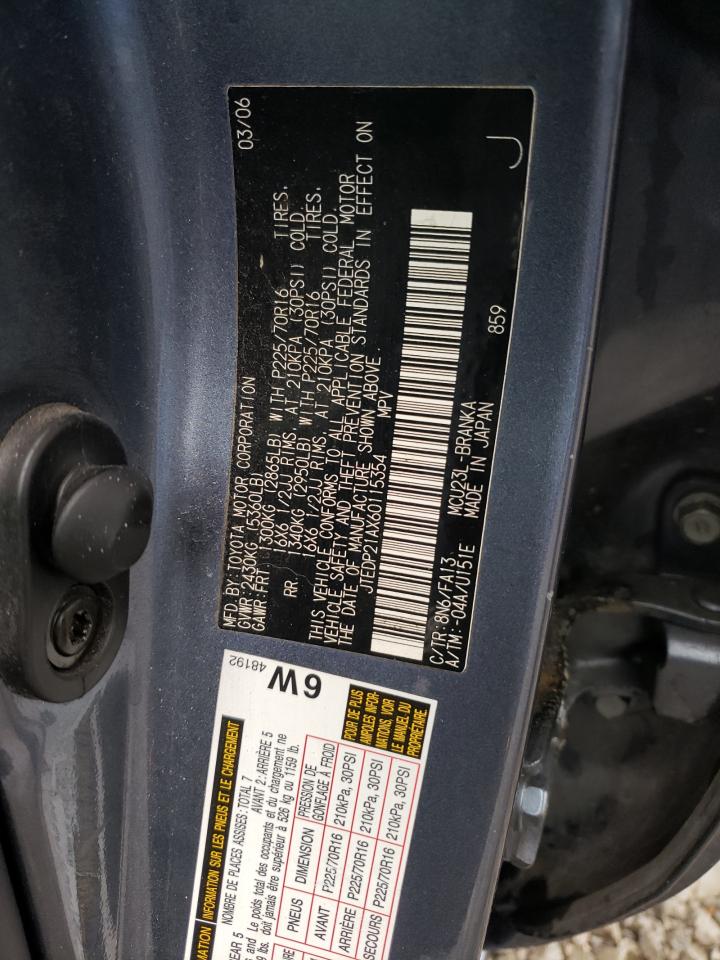 Photo 10 from auction – 2006 TOYOTA HIGHLANDER with VIN JTEDP21AX60115354