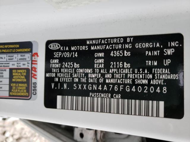 Photo 10 from auction – 2015 KIA OPTIMA EX with VIN 5XXGN4A76FG402048