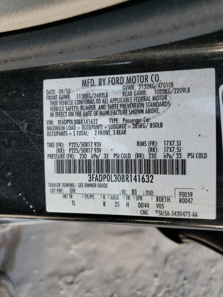 Photo 10 from auction – 2011 FORD FUSION with VIN 3FADP0L30BR141632