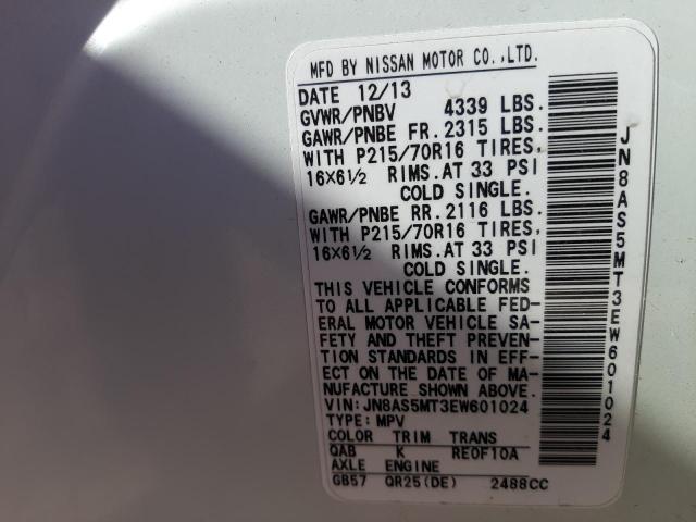 Photo 10 from auction – 2014 NISSAN ROGUE SELE with VIN JN8AS5MT3EW601024