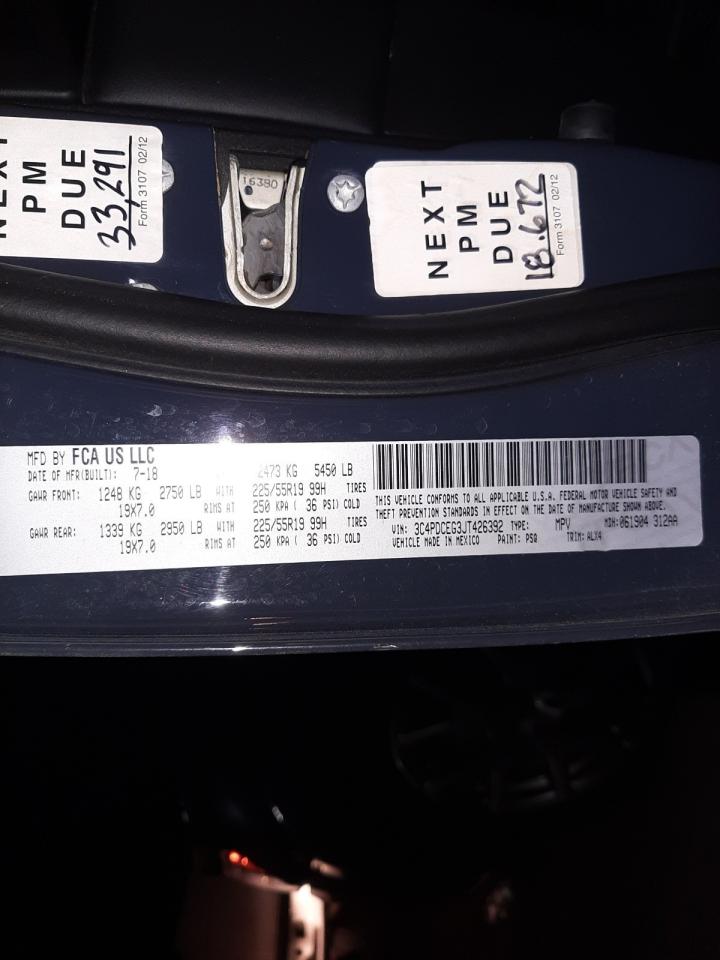 Photo 10 from auction – 2018 DODGE JOURNEY GT with VIN 3C4PDCEG3JT426392