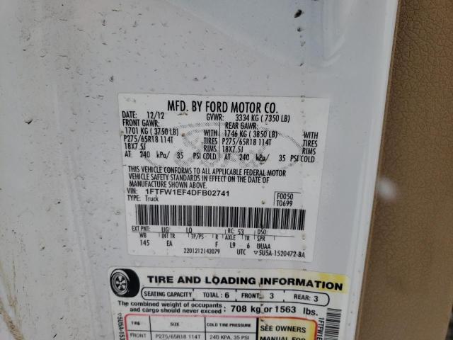 Photo 10 from auction – 2013 FORD F150 SUPER with VIN 1FTFW1EF4DFB02741