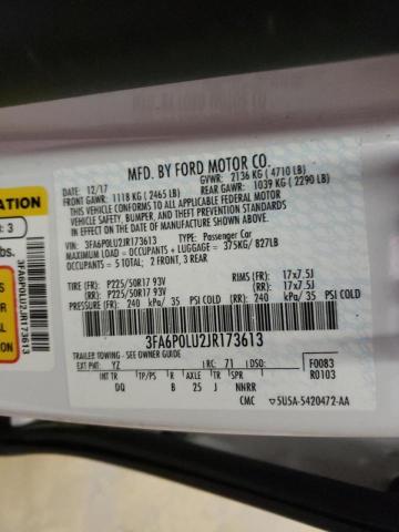 Photo 10 from auction – 2018 FORD FUSION SE with VIN 3FA6P0LU2JR173613