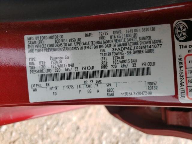 Photo 10 from auction – 2016 FORD FIESTA SE with VIN 3FADP4EJXGM141077