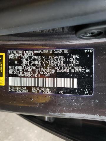 Photo 10 from auction – 2013 LEXUS RX 350 BAS with VIN 2T2BK1BA0DC184314