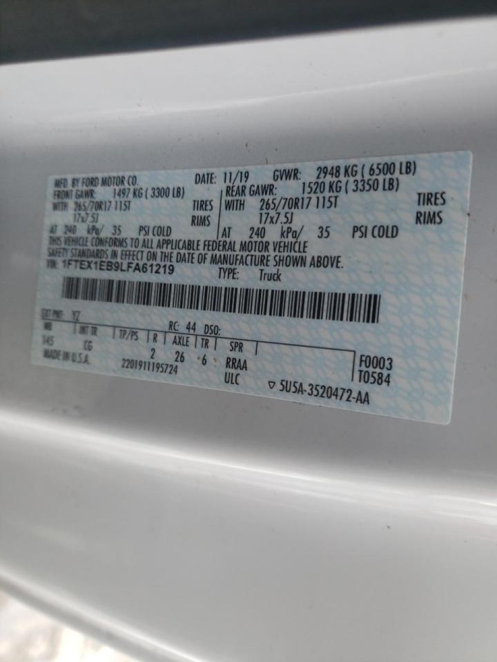 Photo 10 from auction – 2020 FORD F150 SUPER with VIN 1FTEX1EB9LFA61219