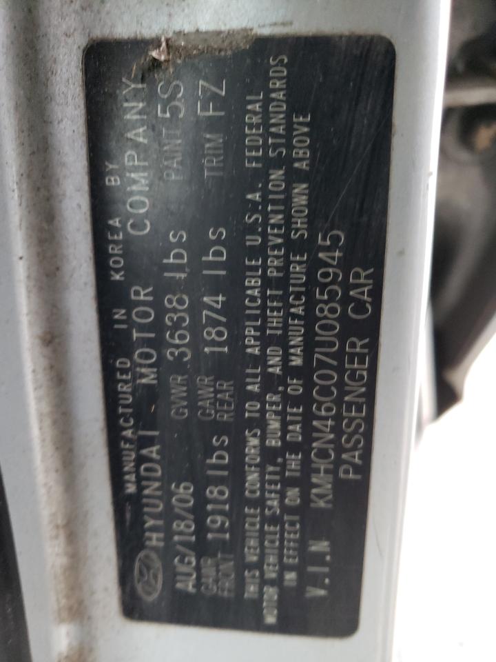 Photo 10 from auction – 2007 HYUNDAI ACCENT GLS with VIN KMHCN46C07U085945