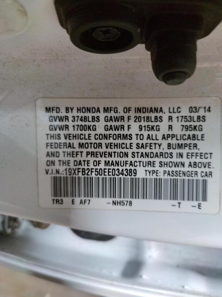 Photo 10 from auction – 2014 HONDA CIVIC LX with VIN 19XFB2F50EE034389