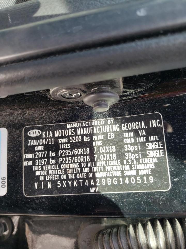 Photo 10 from auction – 2011 KIA SORENTO BA with VIN 5XYKT4A29BG140519
