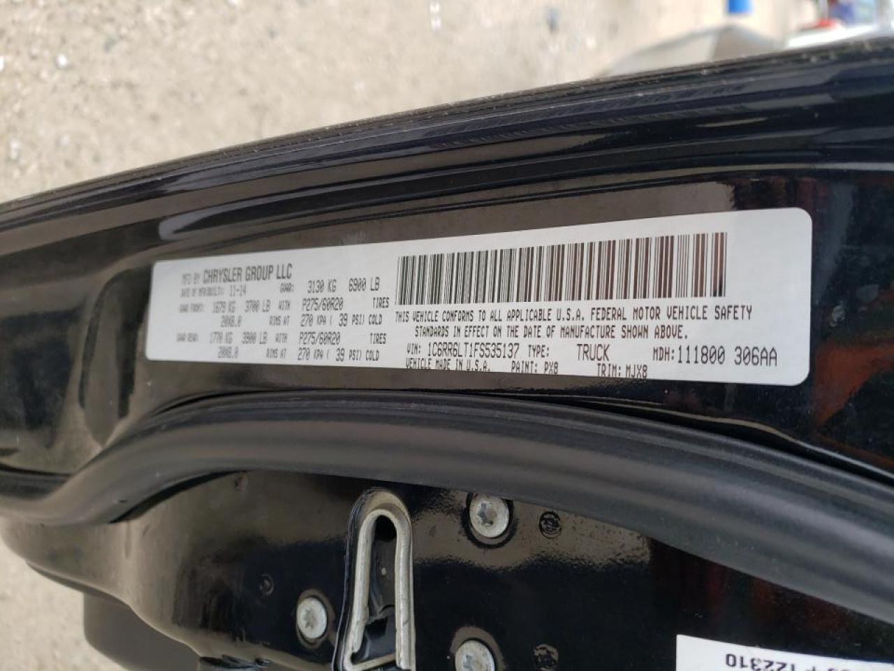 Photo 10 from auction – 2015 RAM 1500 SLT with VIN 1C6RR6LT1FS535137