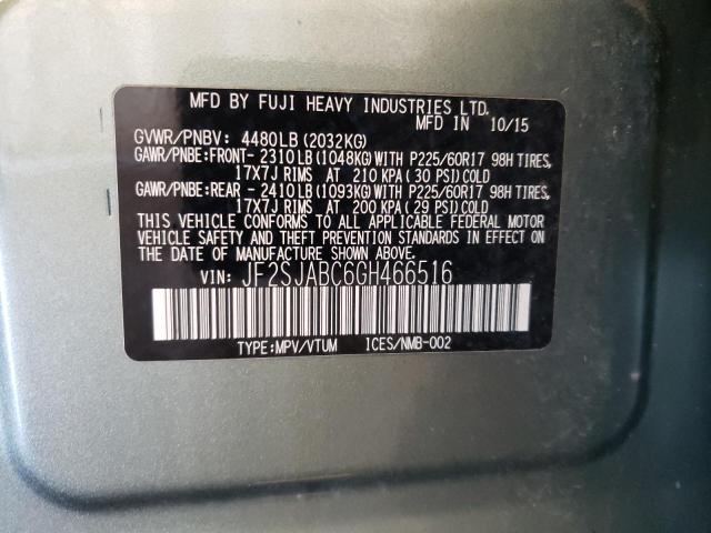 Photo 10 from auction – 2016 SUBARU FORESTER 2 with VIN JF2SJABC6GH466516