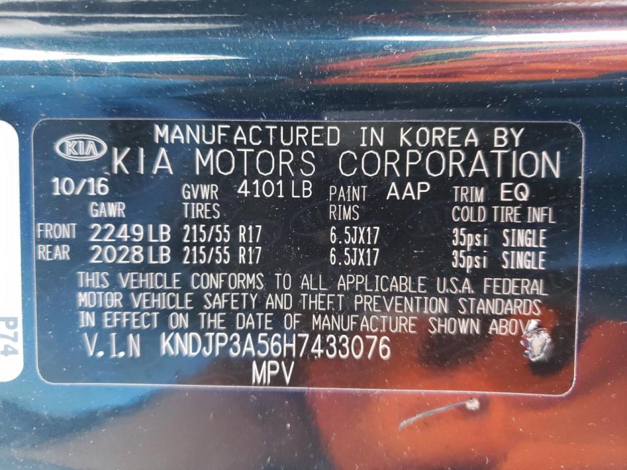 Photo 10 from auction – 2017 KIA SOUL + with VIN KNDJP3A56H7433076