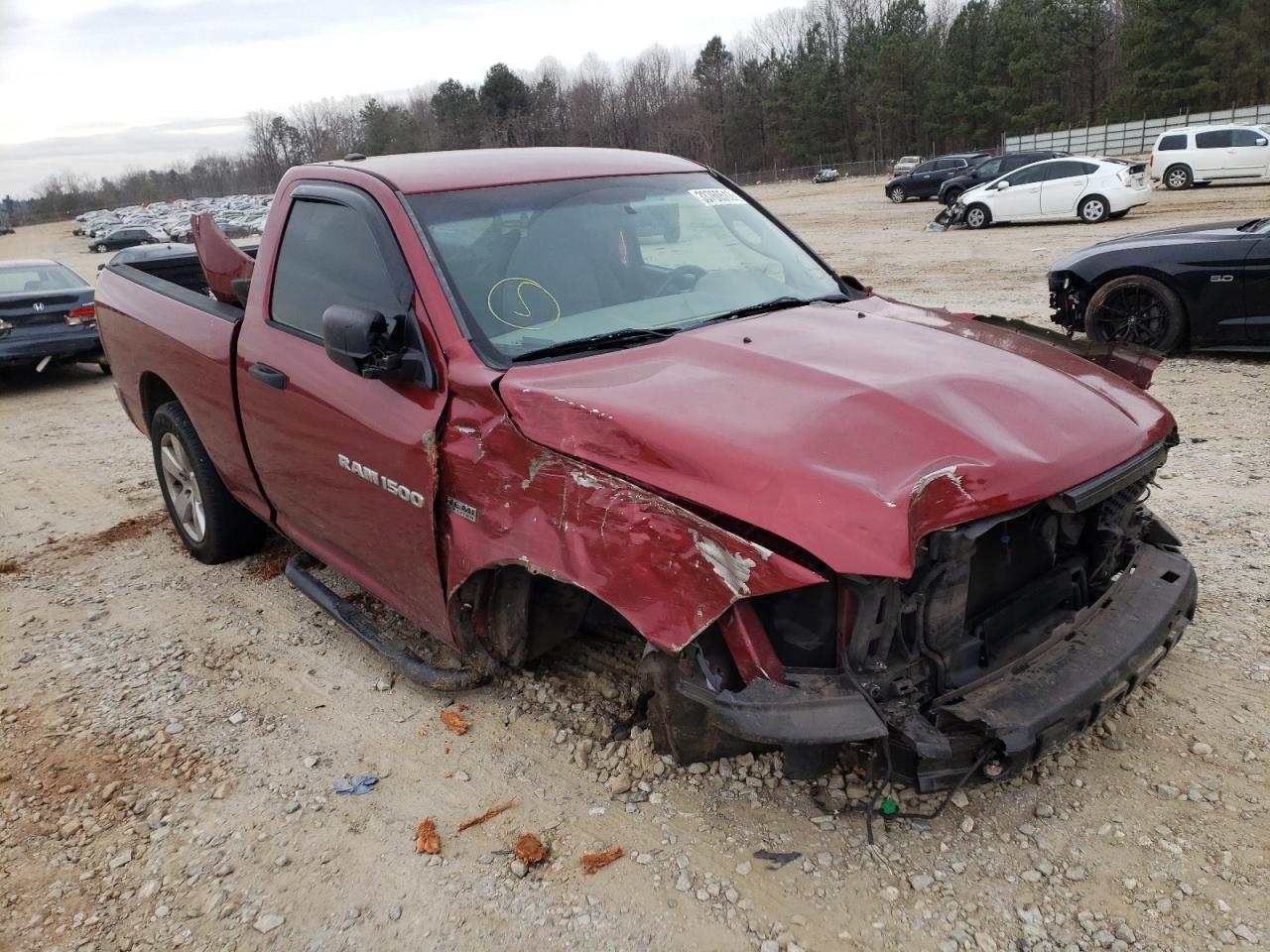 DODGE RAM 1500 S 2012 with VIN 3C6JD6AT2CG242946 - Photo from auction