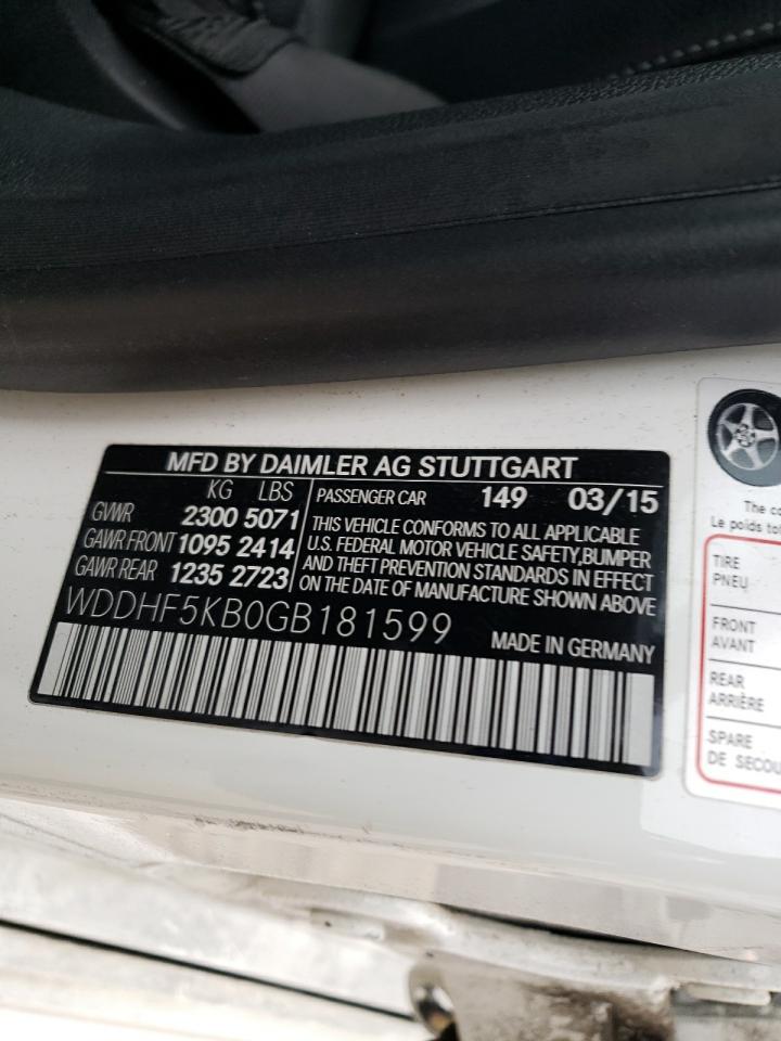 Photo 10 from auction – 2016 MERCEDES-BENZ E 350 with VIN WDDHF5KB0GB181599