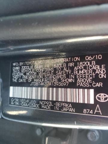 Photo 10 from auction – 2010 TOYOTA YARIS with VIN JTDBT4K37A1393697