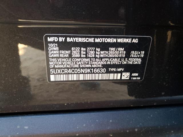 Photo 10 from auction – 2022 BMW X5 SDRIVE with VIN 5UXCR4C05N9K16630