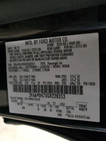 Photo 10 from auction – 2016 FORD FUSION SE with VIN 3FA6P0H7XGR228353