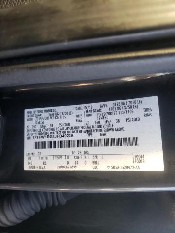 Photo 10 from auction – 2018 FORD F150 PU with VIN 1FTFW1RG6JFD49239