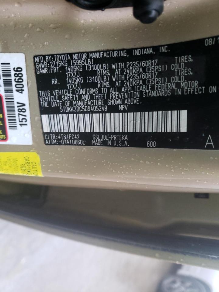 Photo 10 from auction – 2013 TOYOTA SIENNA LE with VIN 5TDKK3DC5DS405248