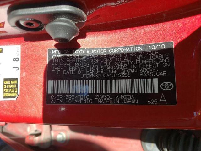 Photo 10 from auction – 2010 TOYOTA PRIUS with VIN JTDKN3DU2A1312356