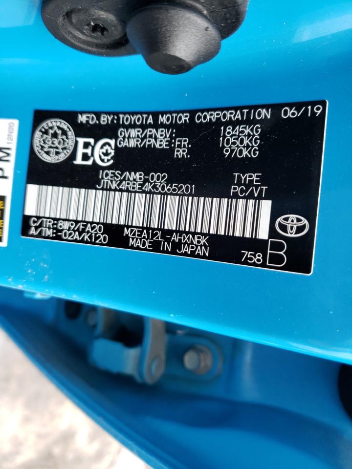 Photo 10 from auction – 2019 TOYOTA COROLLA SE with VIN JTNK4RBE4K3065201