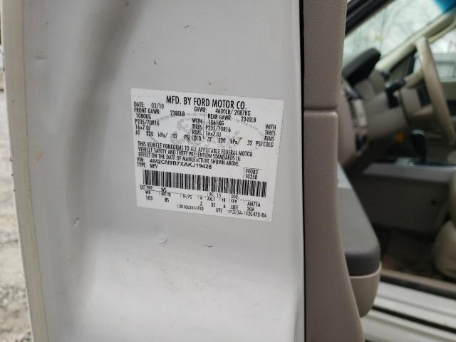 Photo 10 from auction – 2010 MERCURY MARINER with VIN 4M2CN9B7XAKJ19428