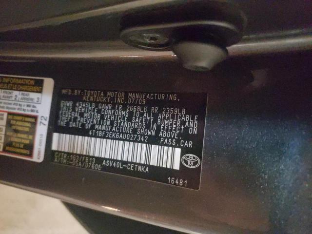 Photo 10 from auction – 2010 TOYOTA CAMRY BASE with VIN 4T1BF3EK6AU027342