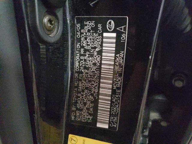 Photo 10 from auction – 2005 LEXUS ES 330 with VIN JTHBA30G755119080