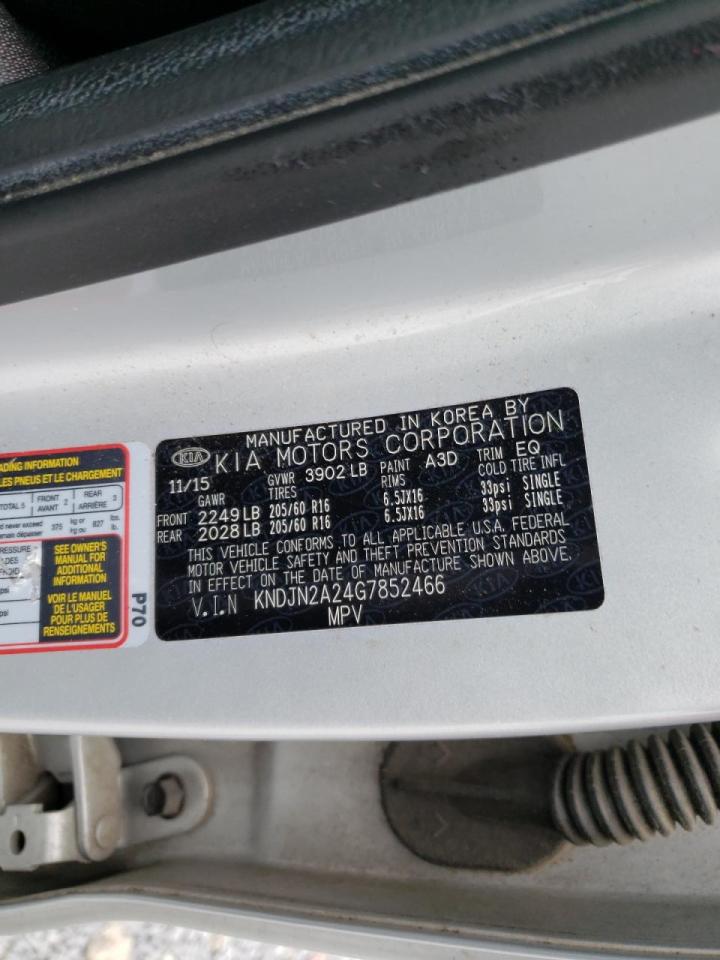 Photo 10 from auction – 2016 KIA SOUL with VIN KNDJN2A24G7852466