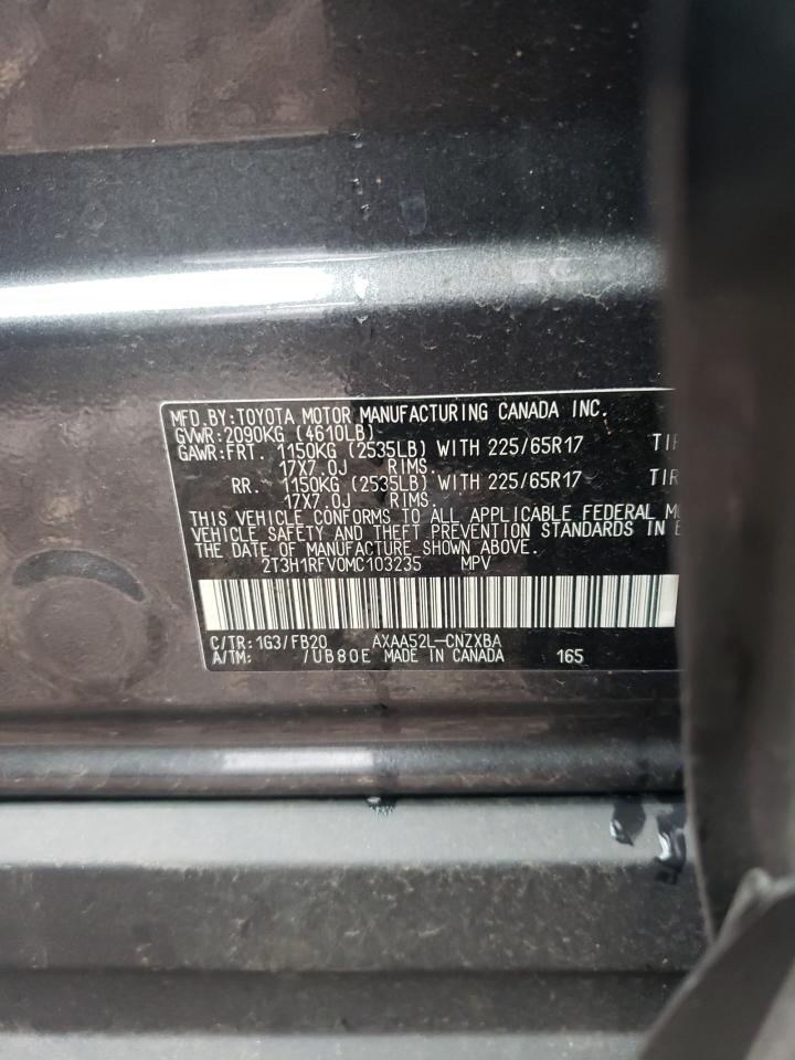 Photo 10 from auction – 2021 TOYOTA RAV4 LE with VIN 2T3H1RFV0MC103235